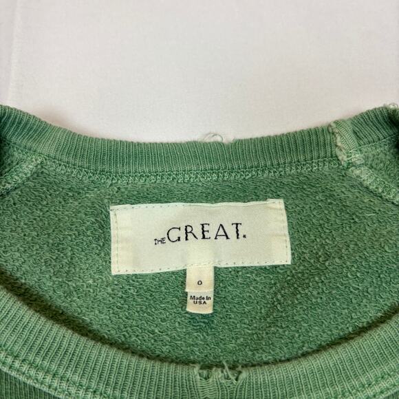 The Great The College Oversized Crew Sweatshirt Women's 0 XS Warrior Chainstitch - Picture 5 of 10